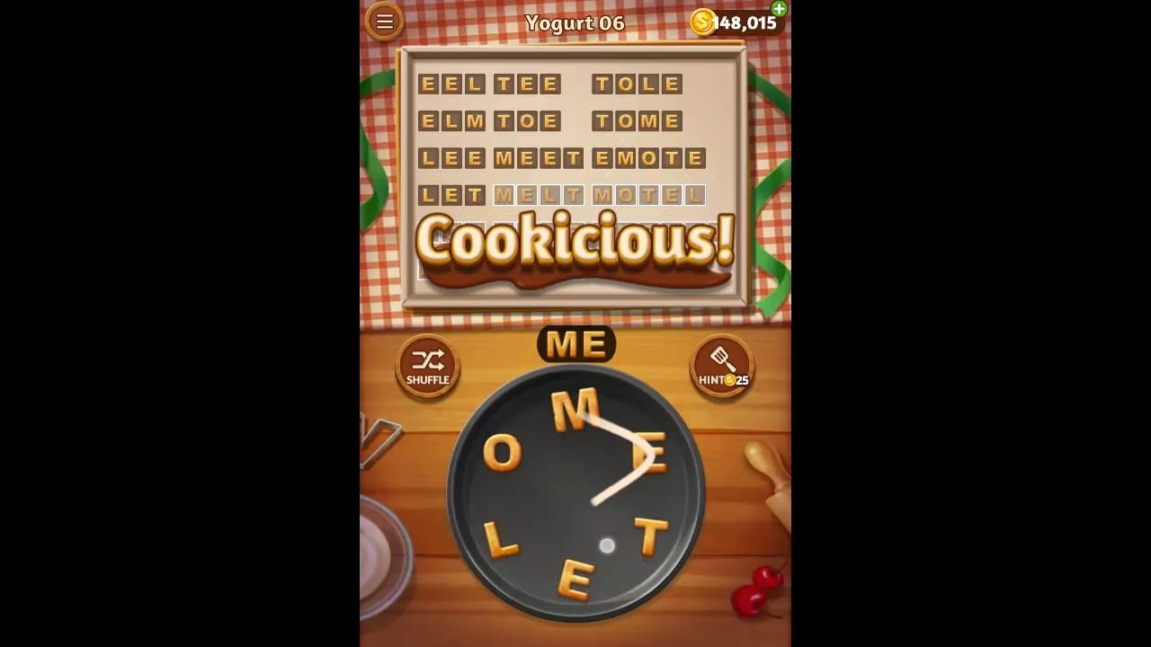 Word Cookies Yogurt Pack Level 6 Answers