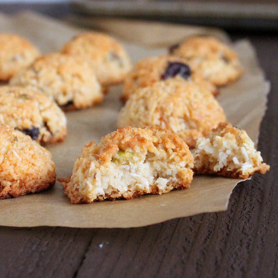 Zesty Coconut Macaroons With Cranberries And Pistachios For