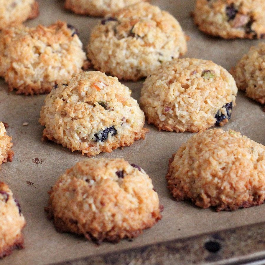 Zesty Coconut Macaroons With Cranberries And Pistachios For