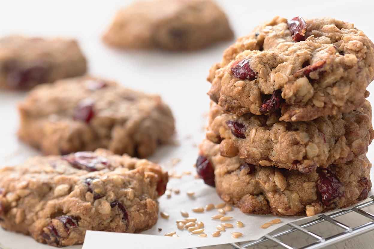 Oatmeal And Flax Cranberry Cookies Recipe