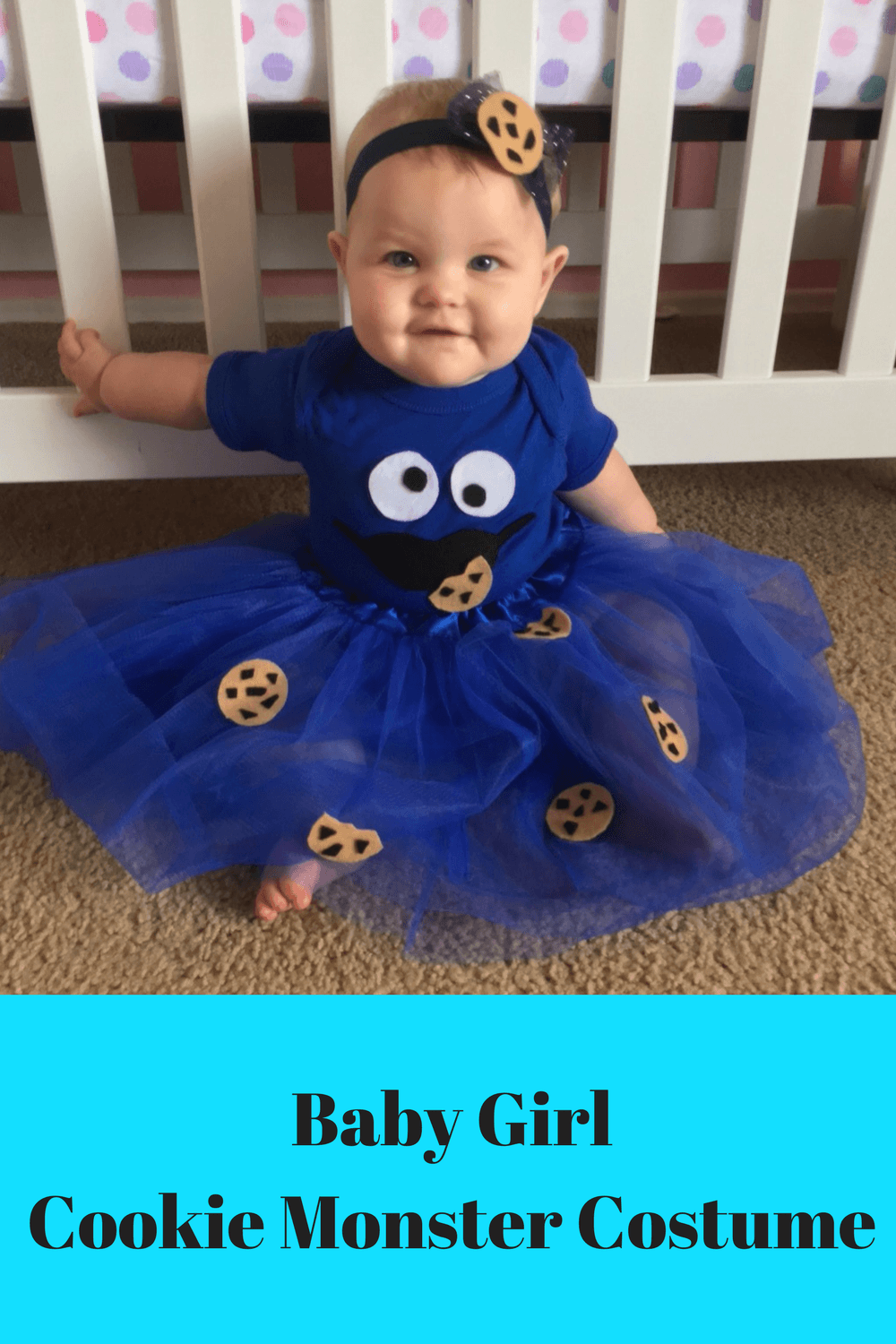 Adorable Baby Cookie Monster Costume  Perfect For Halloween Or A