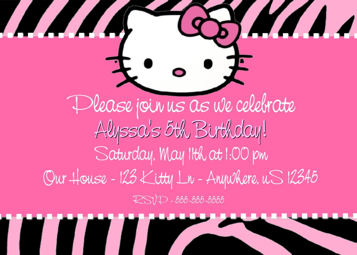 Printable Hello Kitty Birthday Invitations Free