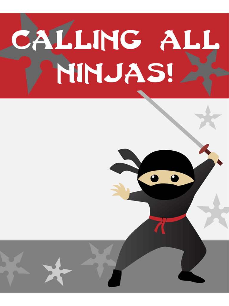 Birthday Party Invitation Template Epic Ninja Birthday Party