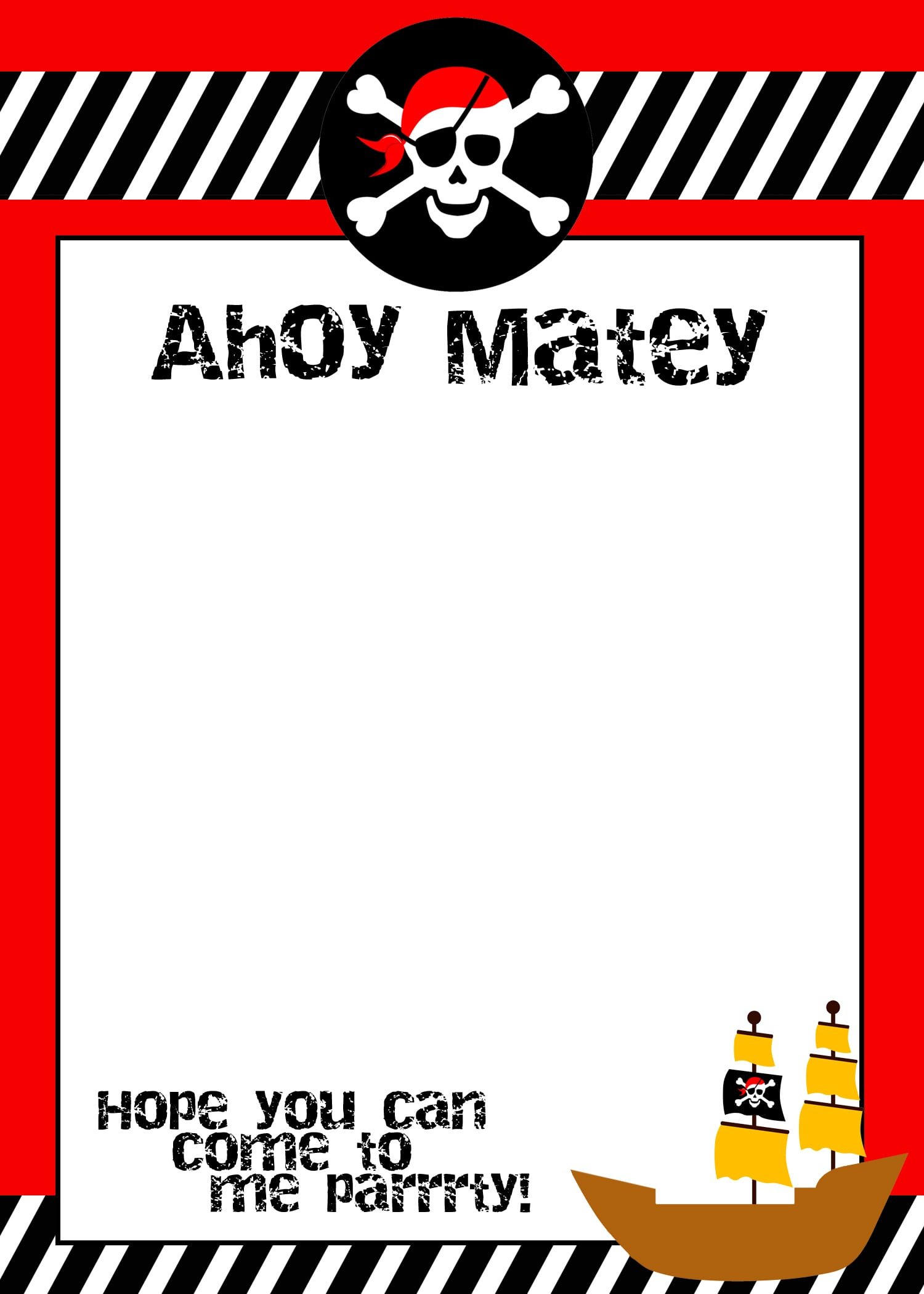 Free Pirate Party Invitations Templates