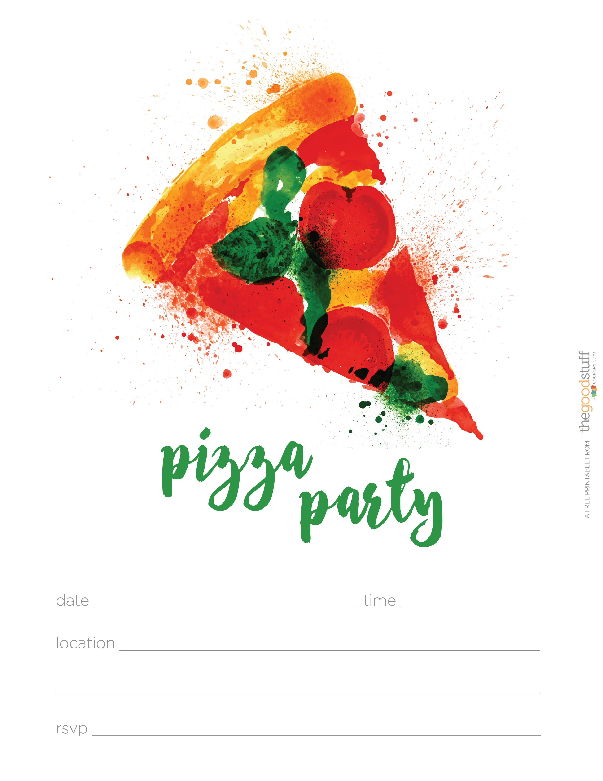 Best Pizza Party Invitations Free