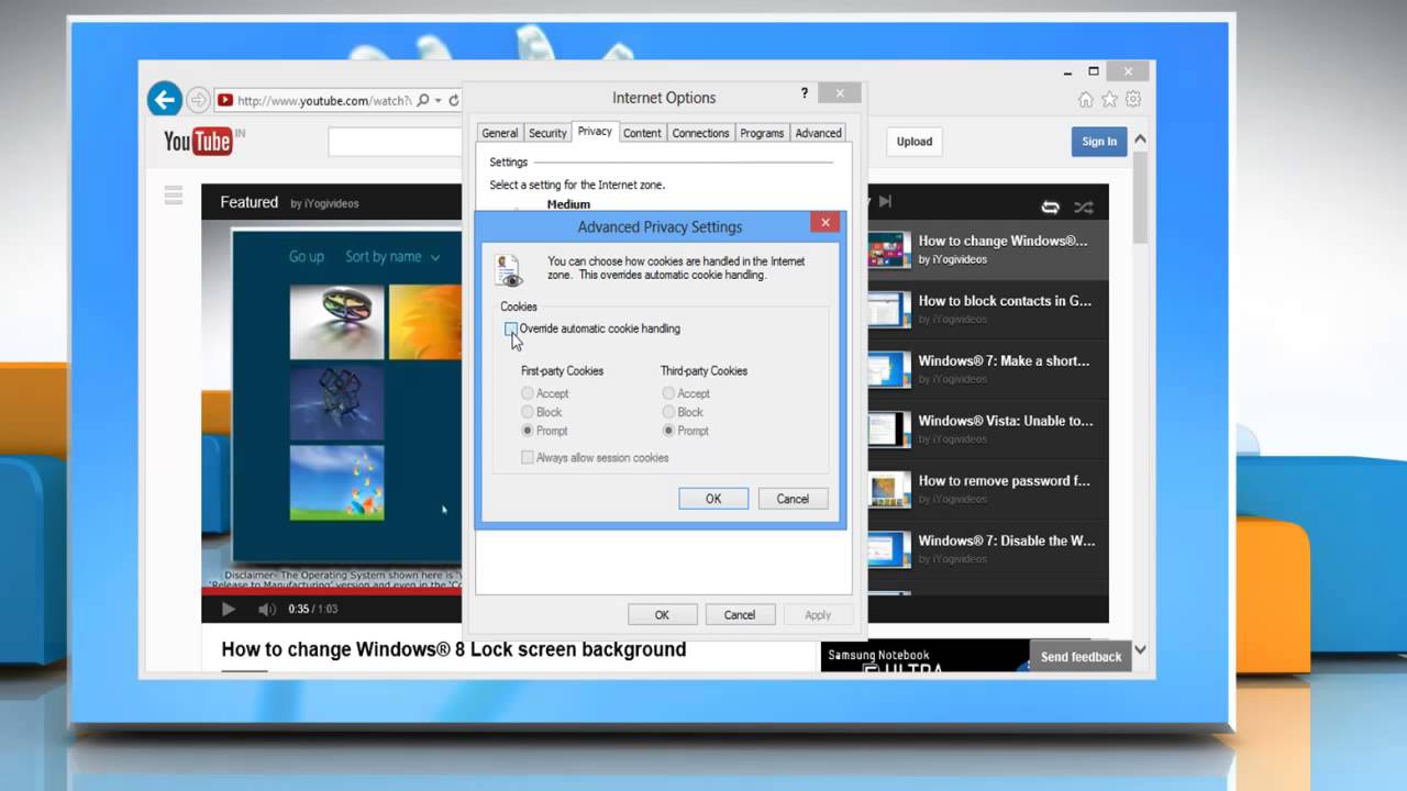 How To Enable Cookies In Internet ExplorerÂ® 10 On WindowsÂ® 8 Pc