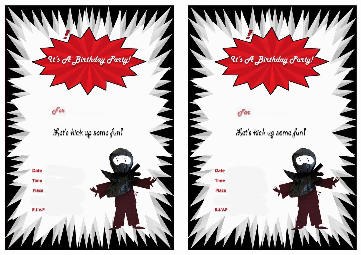 Ninja Warriors Birthday Invitations â Birthday Printable