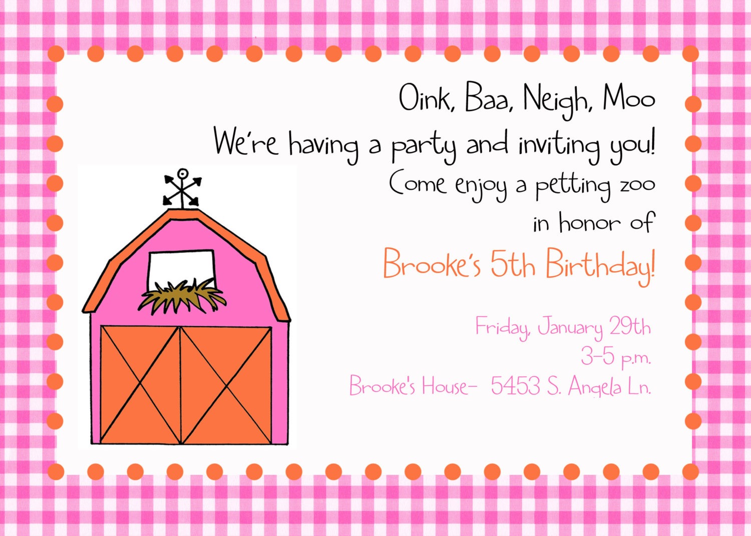 Petting Zoo Invitation