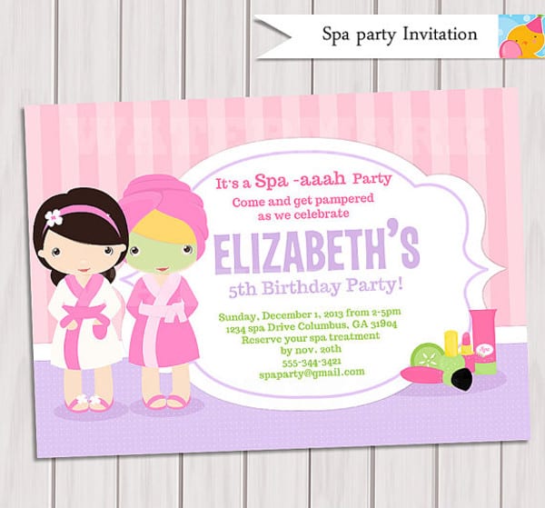 Spa Party Invitations Spa Party Invitations Comely Party