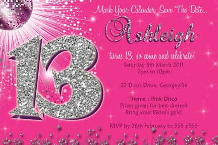 Th Birthday Party Fancy 13th Party Invites