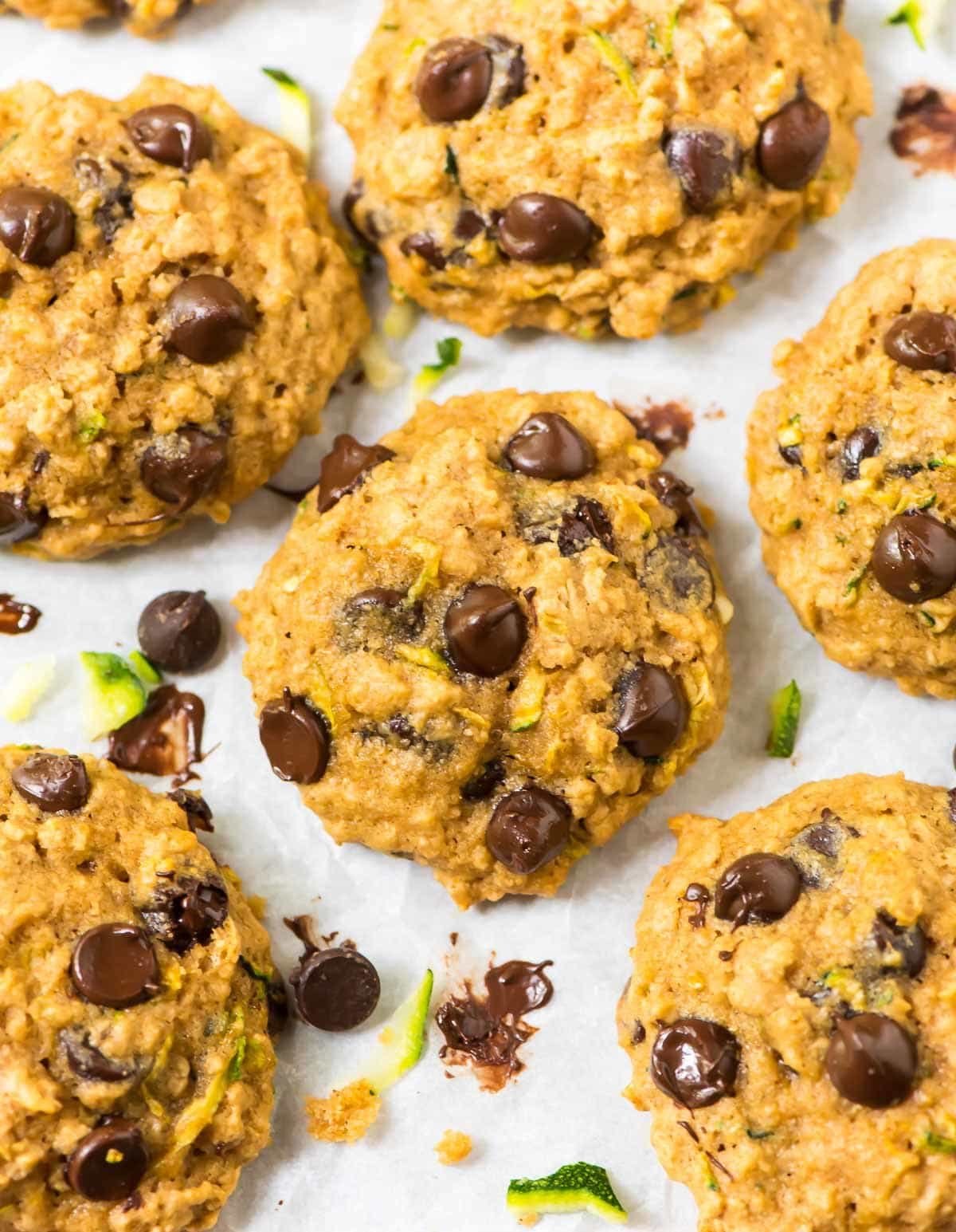 Zucchini Cookies With Chocolate Chips And Oatmeal