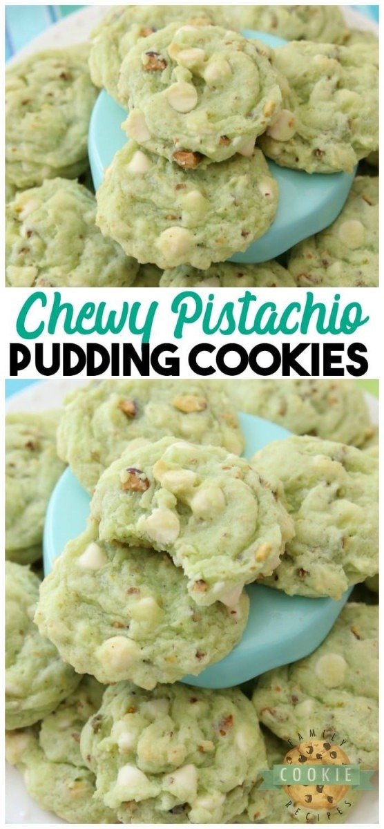 Pistachio Pudding Cookies Are Made By Adding Pistachio Pudding Mix