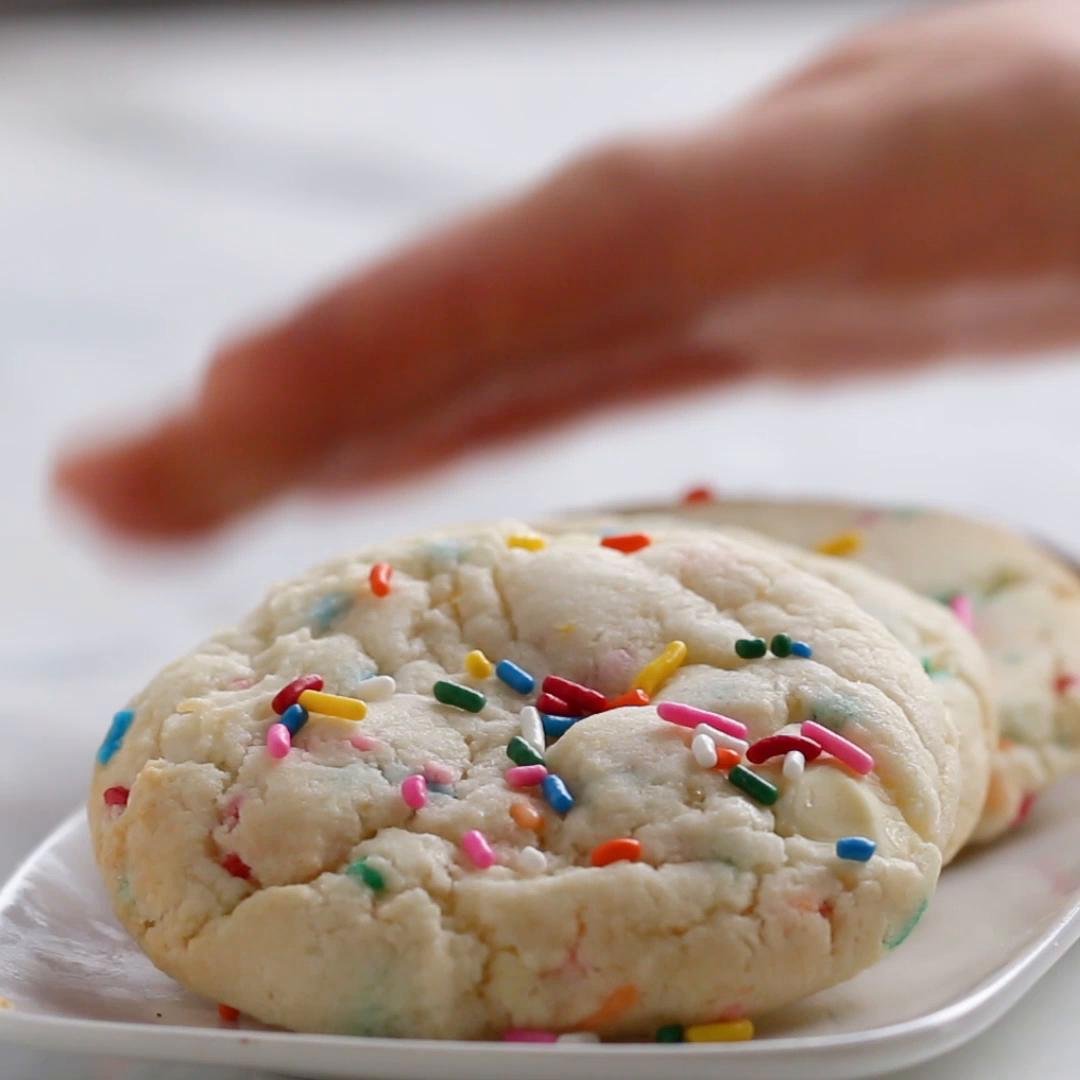 Birthday Cake Mix Cookies Recipe By Tasty