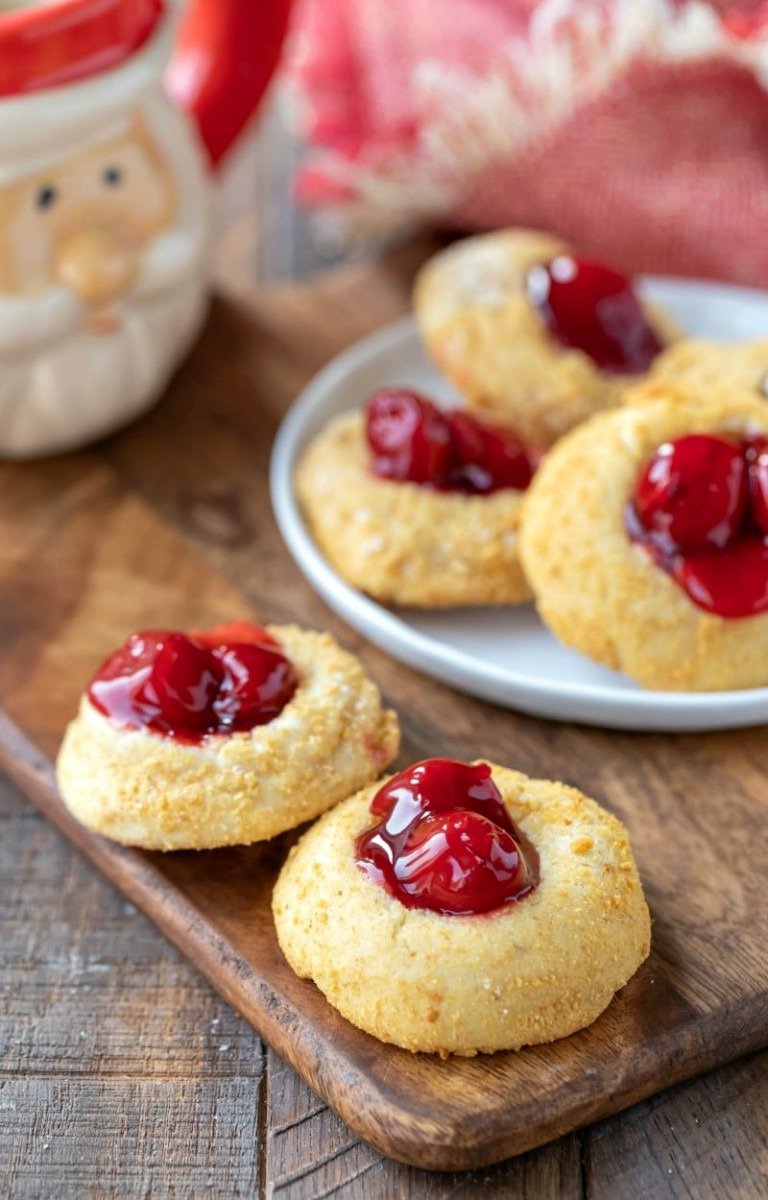 Cherry Cheesecake Thumbprint Cookies