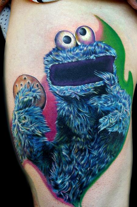 Cecil Porter Illustration   Tattoos   Portrait   Cookie Monster