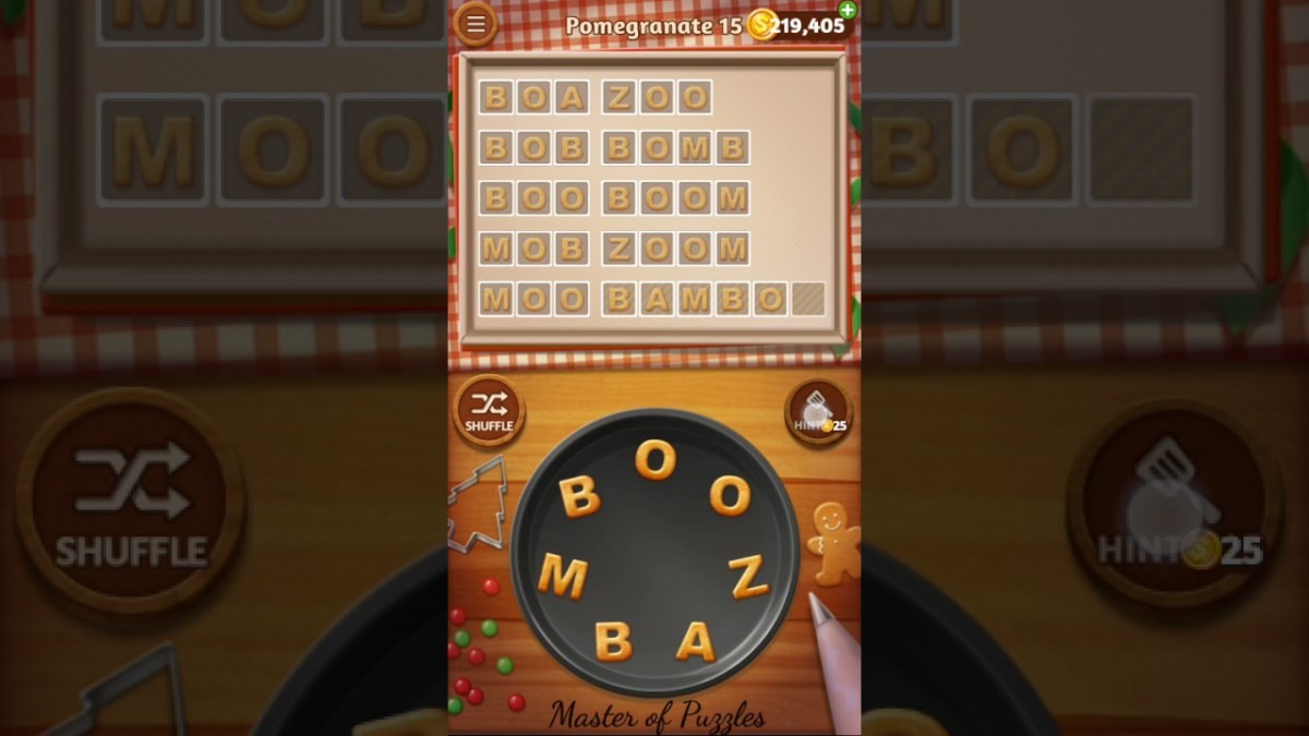 Word Cookies Pomegranate Level 15 Star Chef Solved