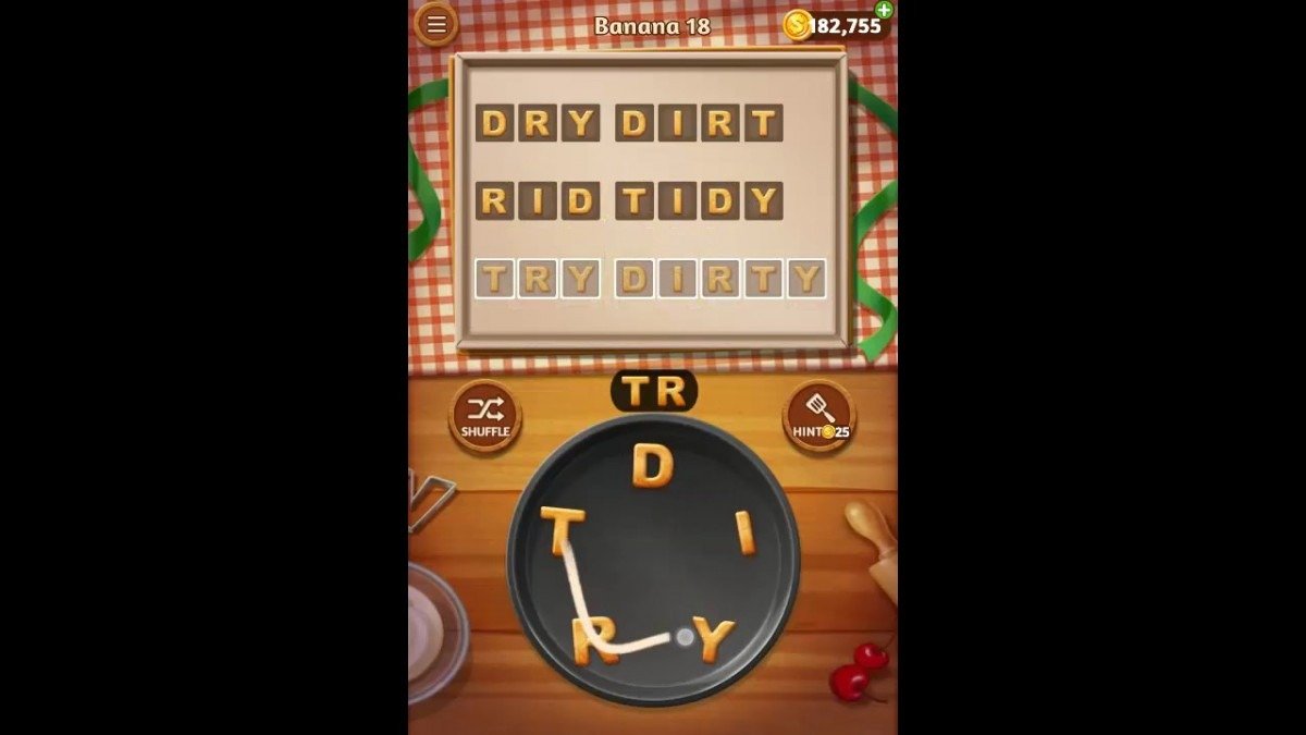 Word Cookies Banana Pack Level 18 Answers