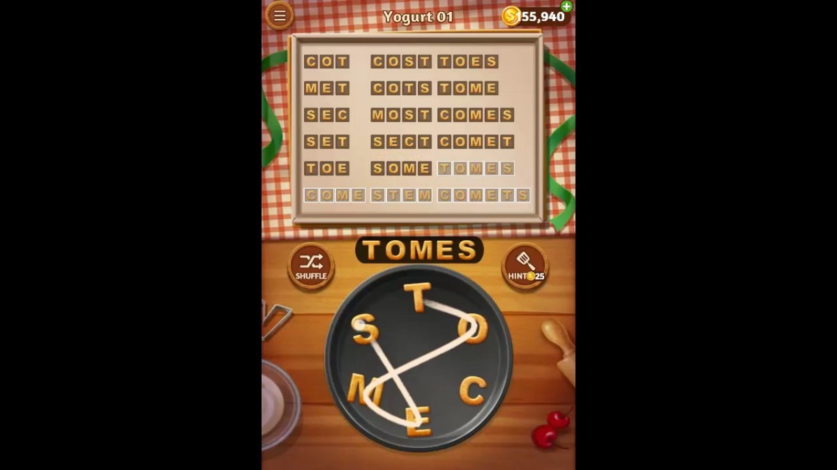 Word Cookies Yogurt Pack Level 1 Answers