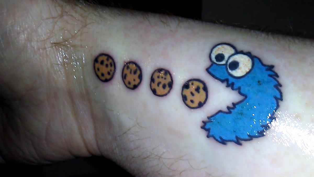 My 1st Tattoo  Cookie Monster Pac Man