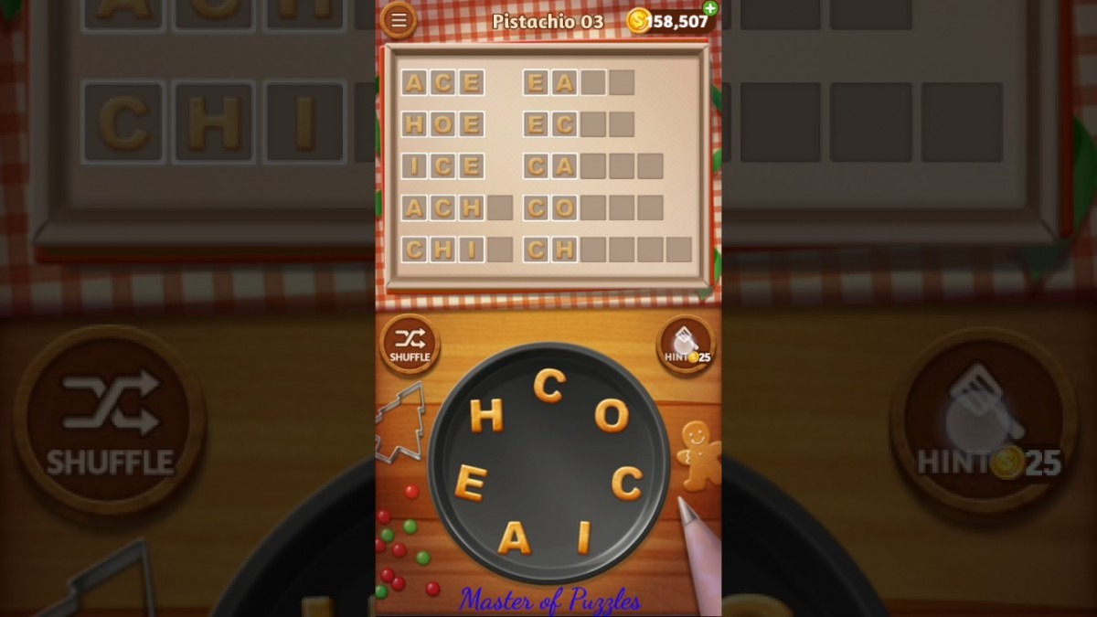 Word Cookies Pistachio Level 3 Sous Chef Solved