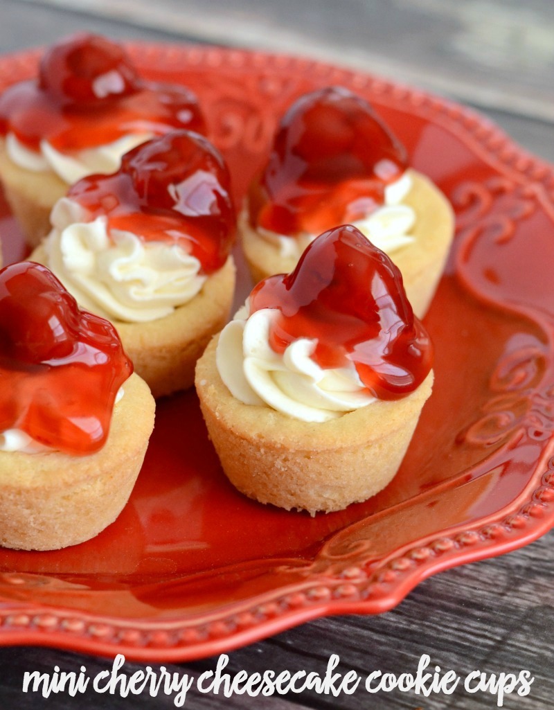 Mini Cherry Cheesecake Cookie Cups