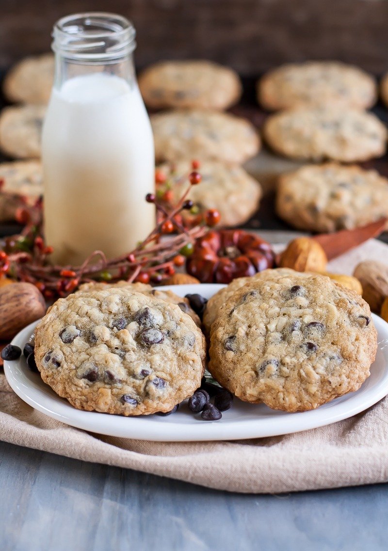Oatmeal Chocolate Almond Cookies Recipe  Crunchy Edges Soft And
