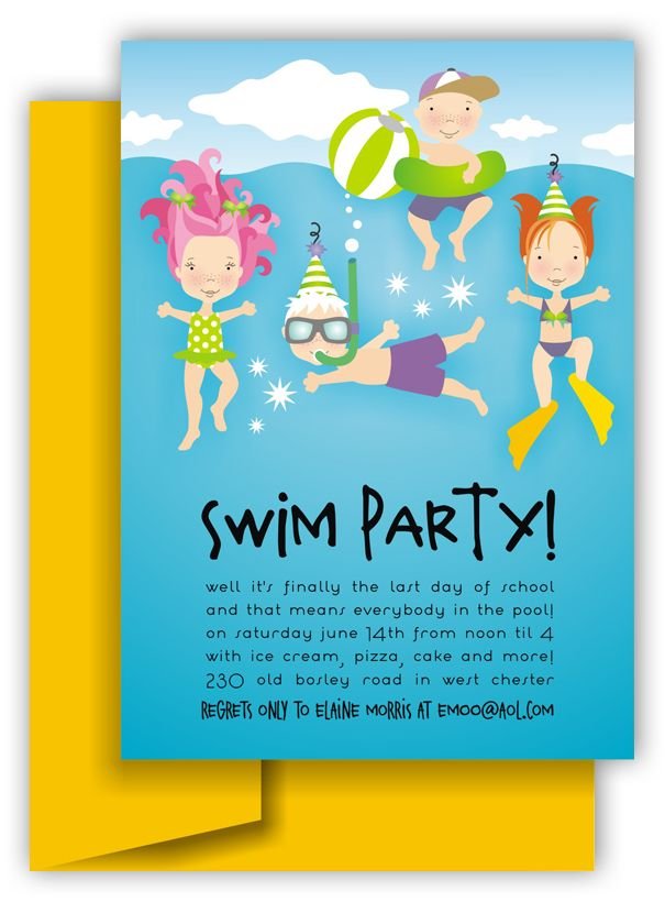 Printable Emoji Pool Superb Swim Party Invitations