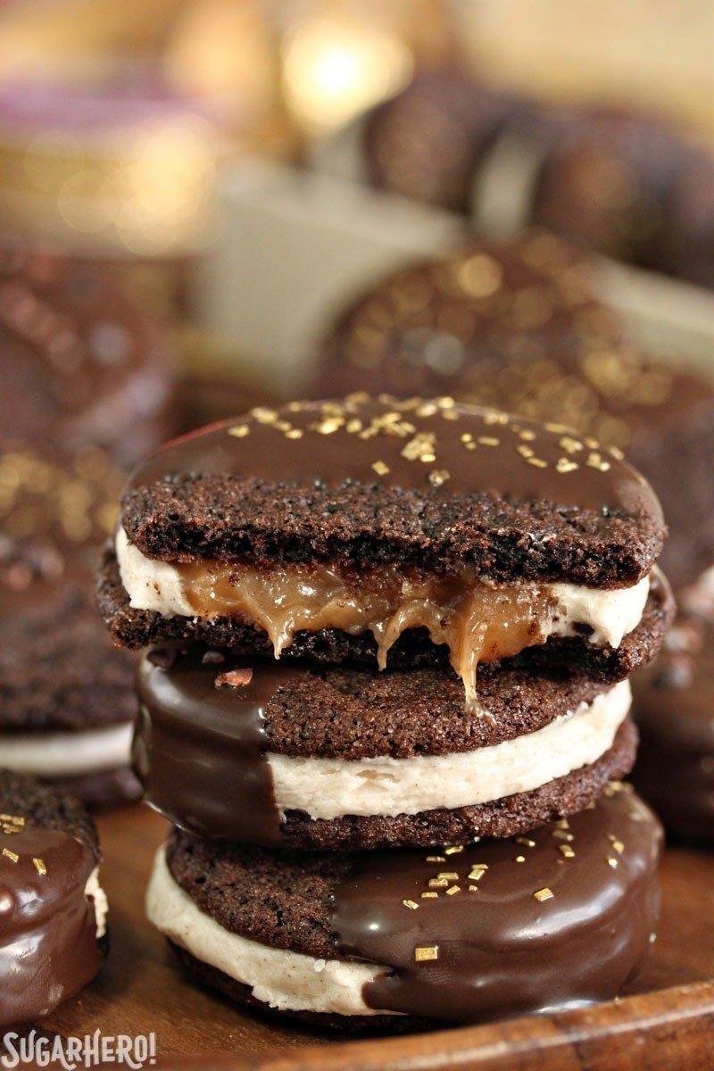 Spicy Chocolate Caramel Sandwich Cookies