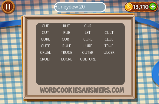 Best Honeydew 20 Word Cookies Special Level Image Collection