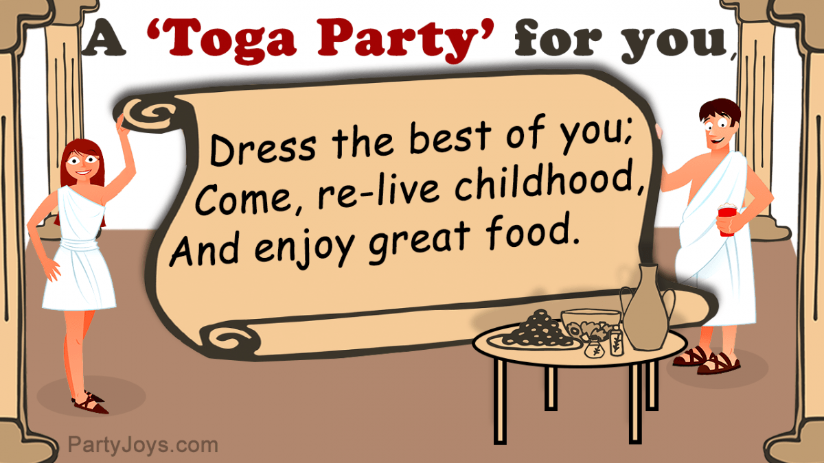 Invitations For A Toga Party