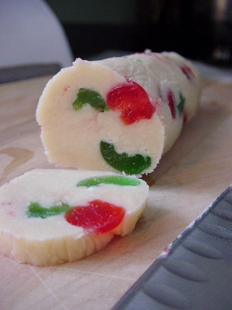 Candied Cherry Slices Christmas Cookies