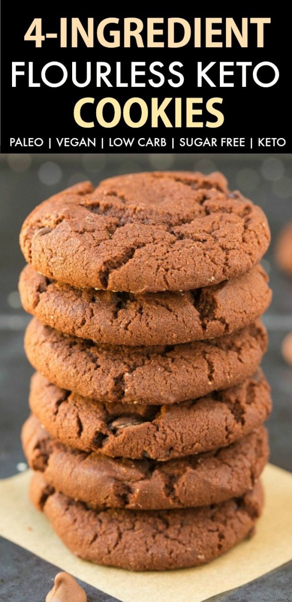 Flourless Keto Chocolate Cookies (low Carb, Paleo, Vegan)
