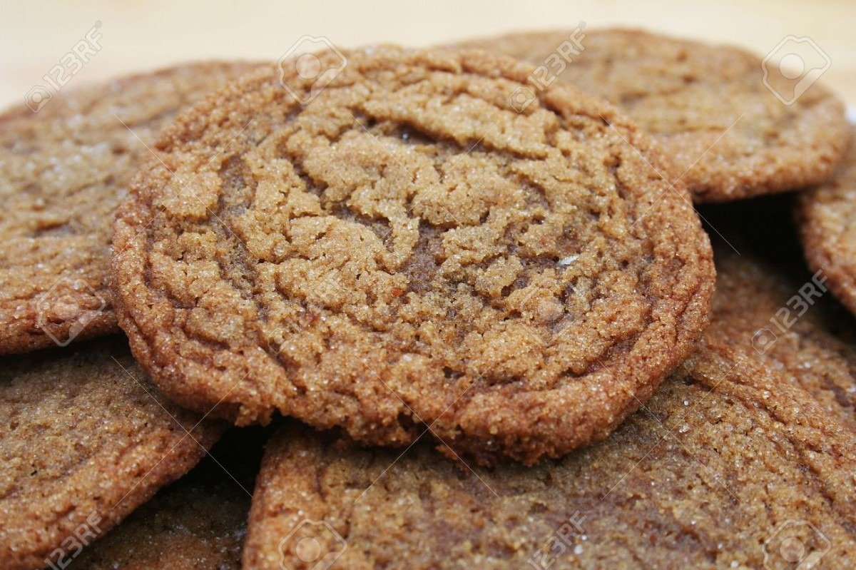 Close Up Of A Pile Of Molasses Sugar Cookies Stock Photo, Picture