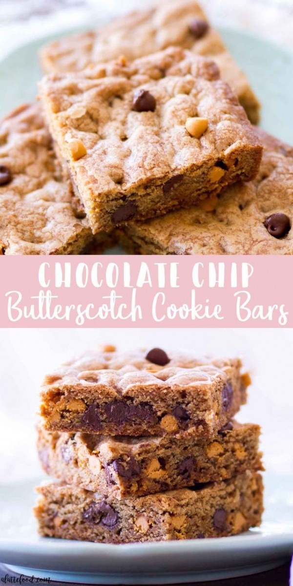 These Chocolate Chip Butterscotch Cookie Bars Are A Cross Between