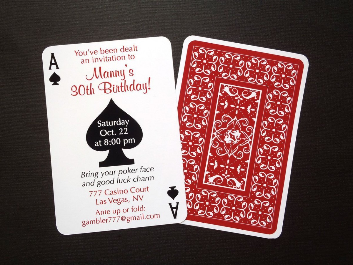 Set Of 24 Casino Night Poker Playing Card Theme Birthday