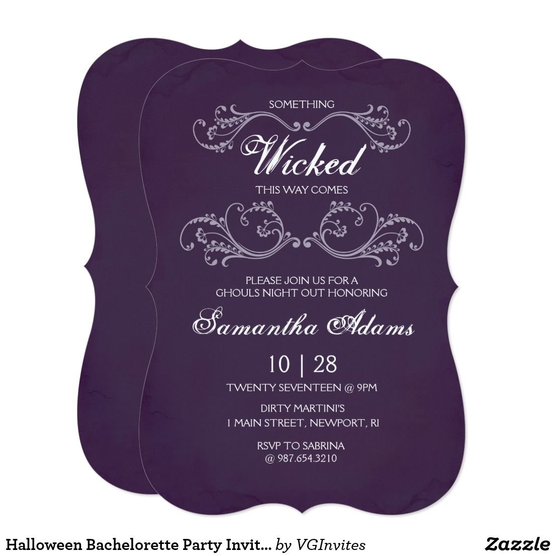 Halloween Bachelorette Party Invitation