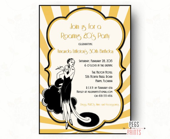 1920s Birthday Party Invitations