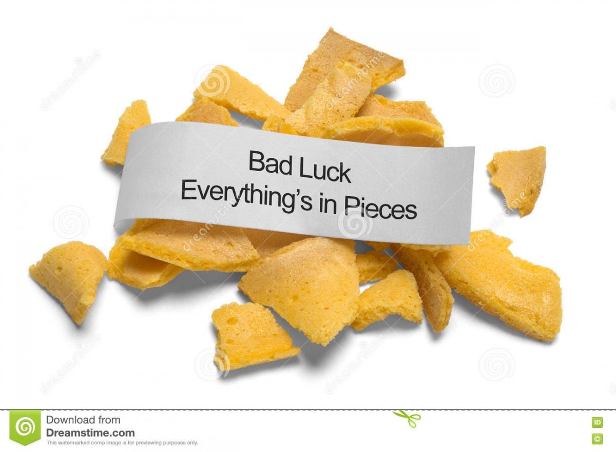 Bad Luck Fortune Cookie Stock Photo  Image Of Blank, Copy