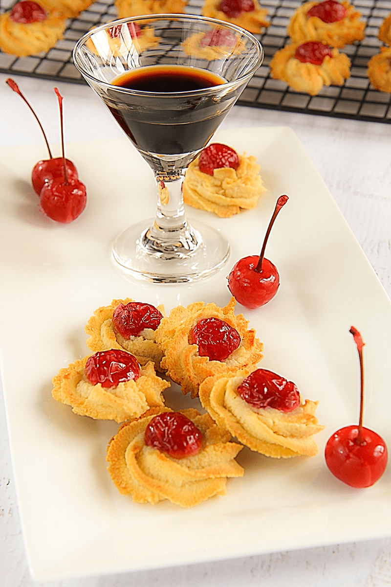 Almond Cookies Traditional Sicilian Recipe With Maraschino Cherries