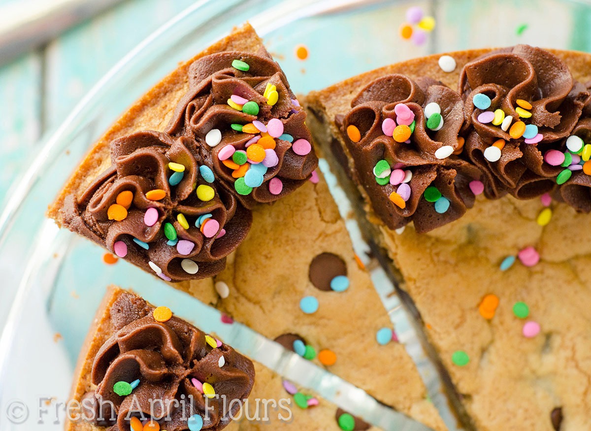 Chocolate Chip Cookie Cake With Chocolate Fudge Frosting