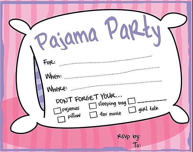 Pajama Party Template