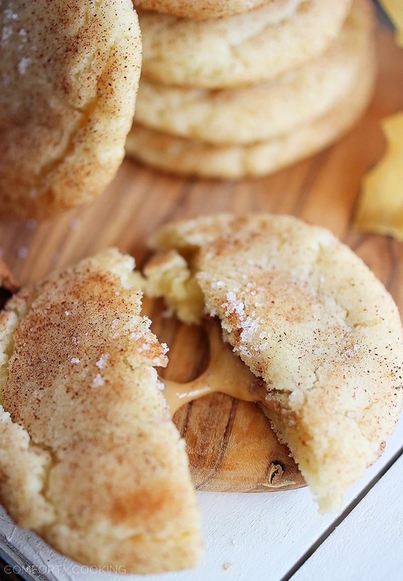 Sea Salt Caramel Stuffed Snickerdoodles