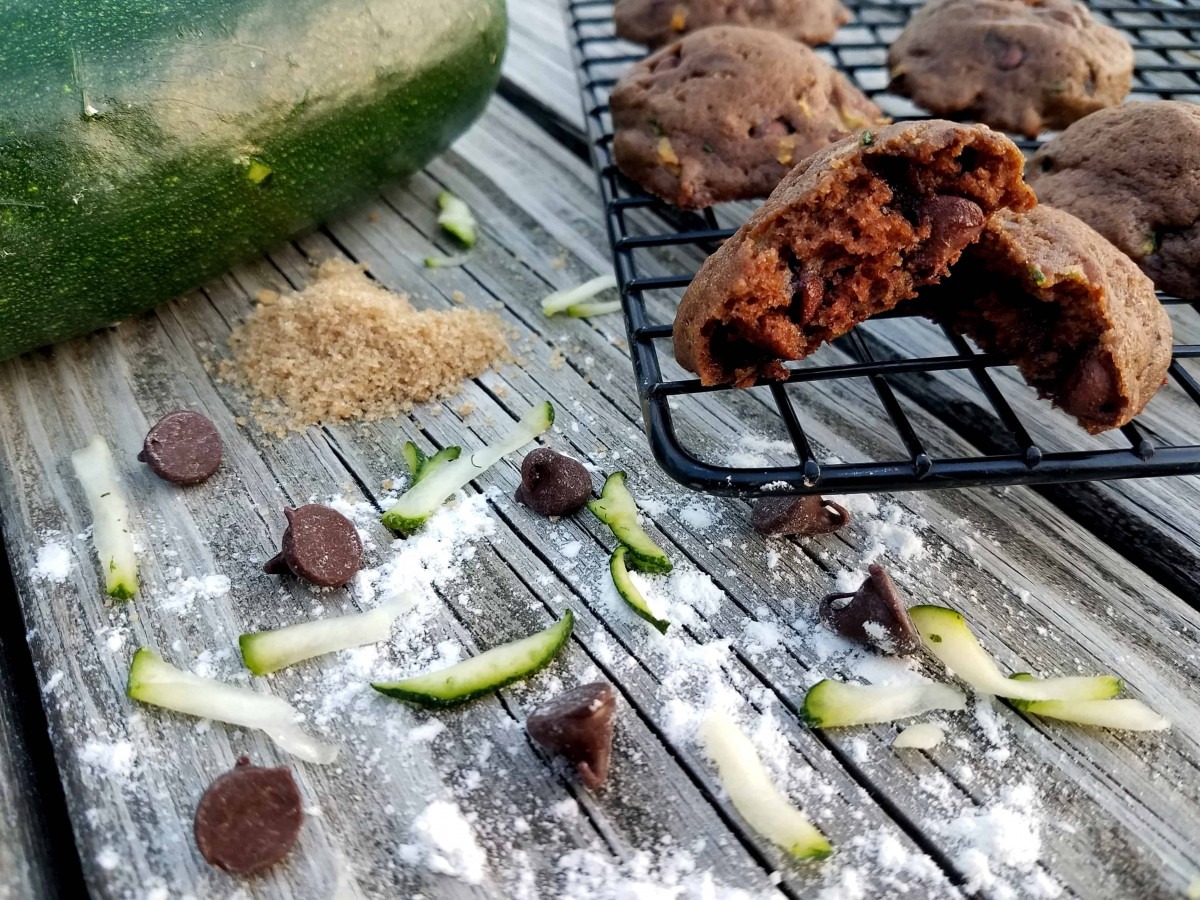 Coconut Oil Double Chocolate Zucchini Cookies