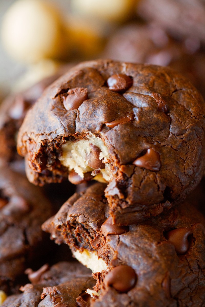 Cookie Dough Stuffed Chocolate Cookies