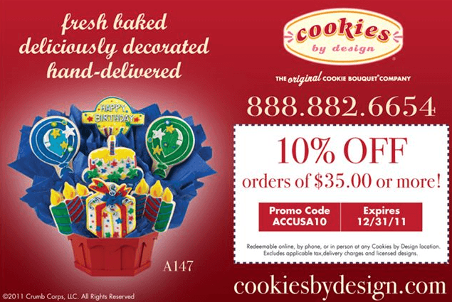 Cookie By Design Coupon Code 2018   Coupons Dtlr