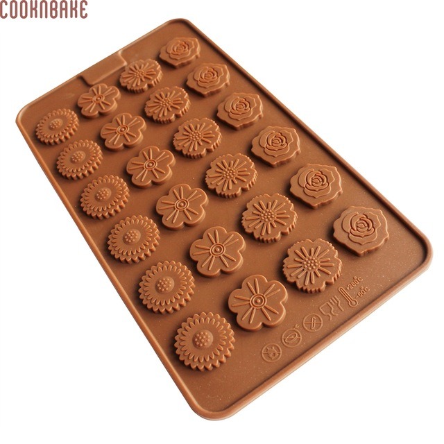 Cooknbake Diy Baking Tools 24 Lattices Flower Silicone Cookie