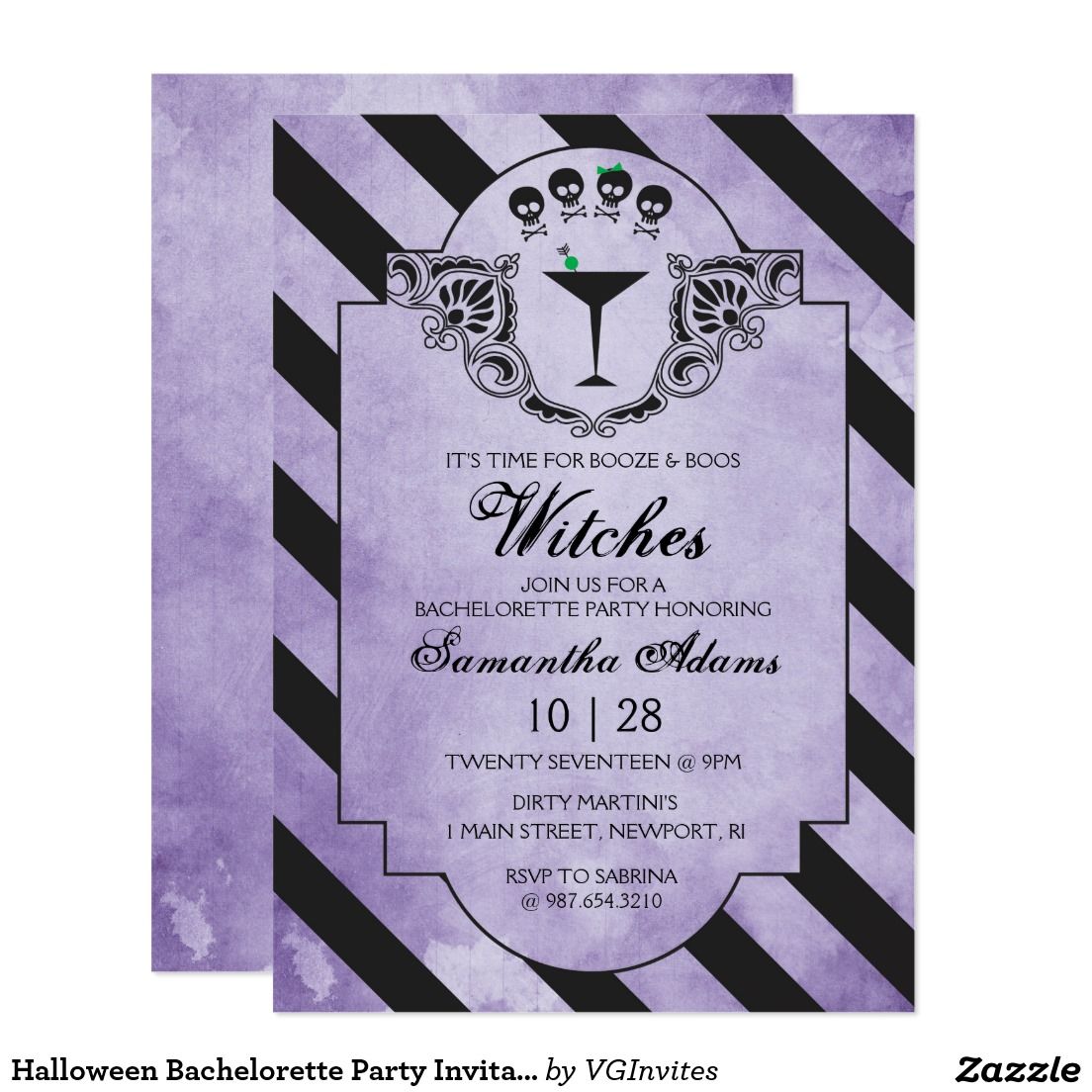 Halloween Bachelorette Party Invitation