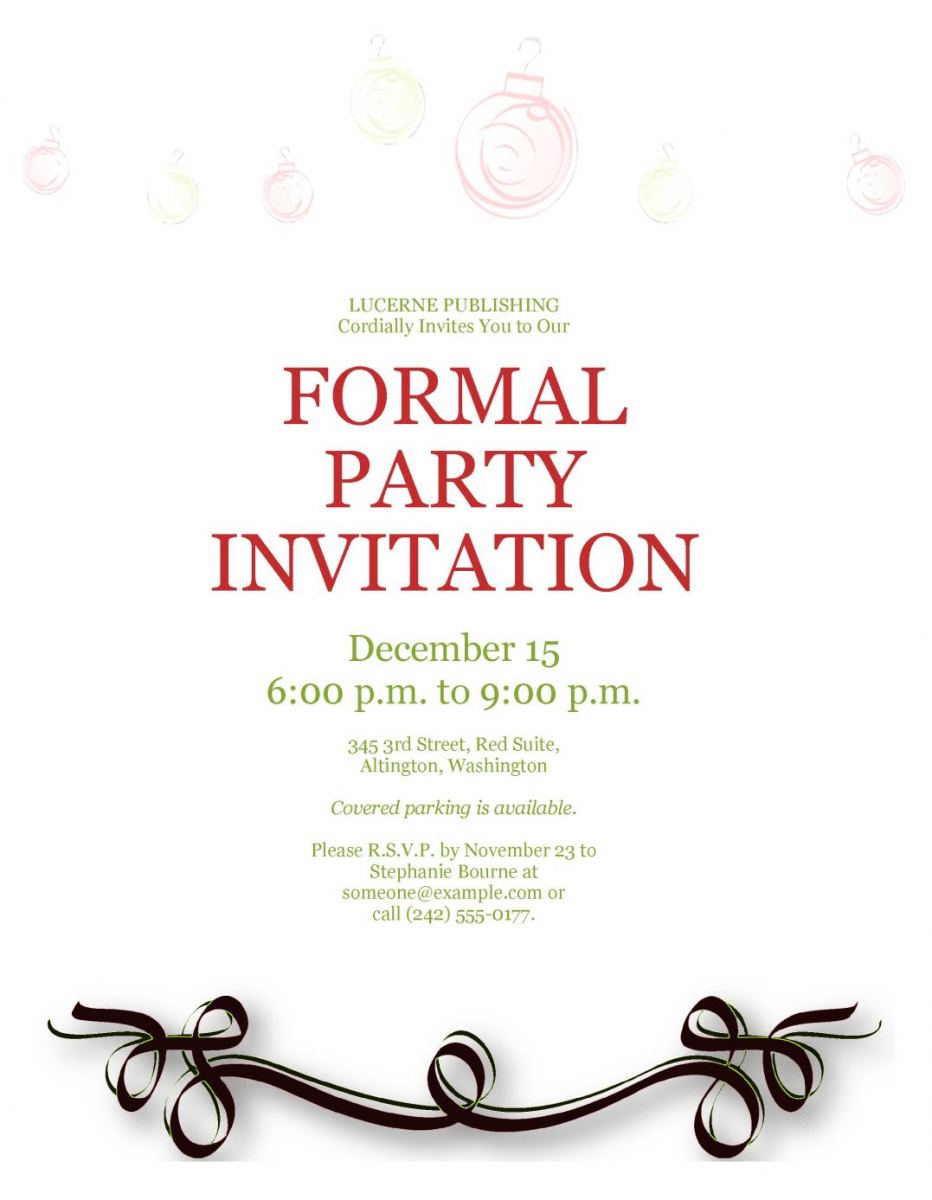 Formal Birthday Party Invitations Example For Free Party