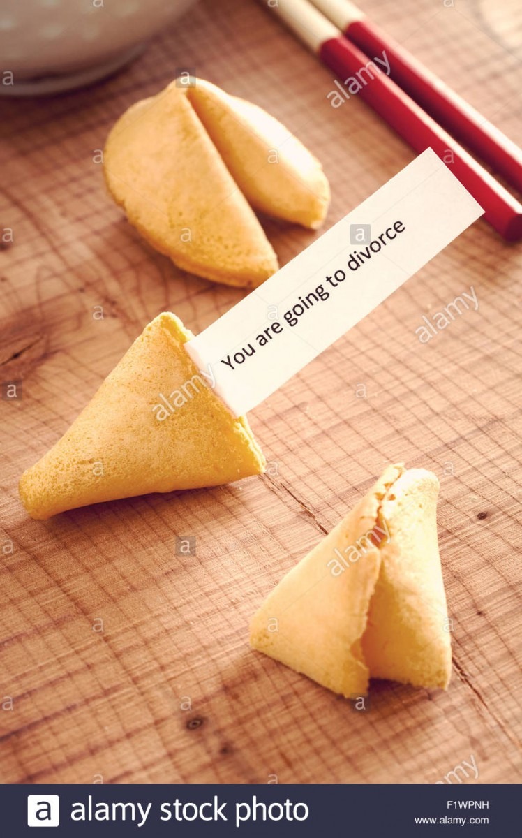 Fortune Cookie With A Bad Luck Divorce Message Vintage Filter