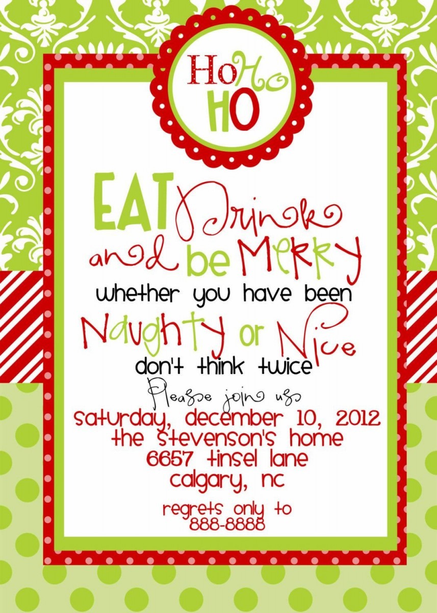 Free Christmas Party Invitation Templates